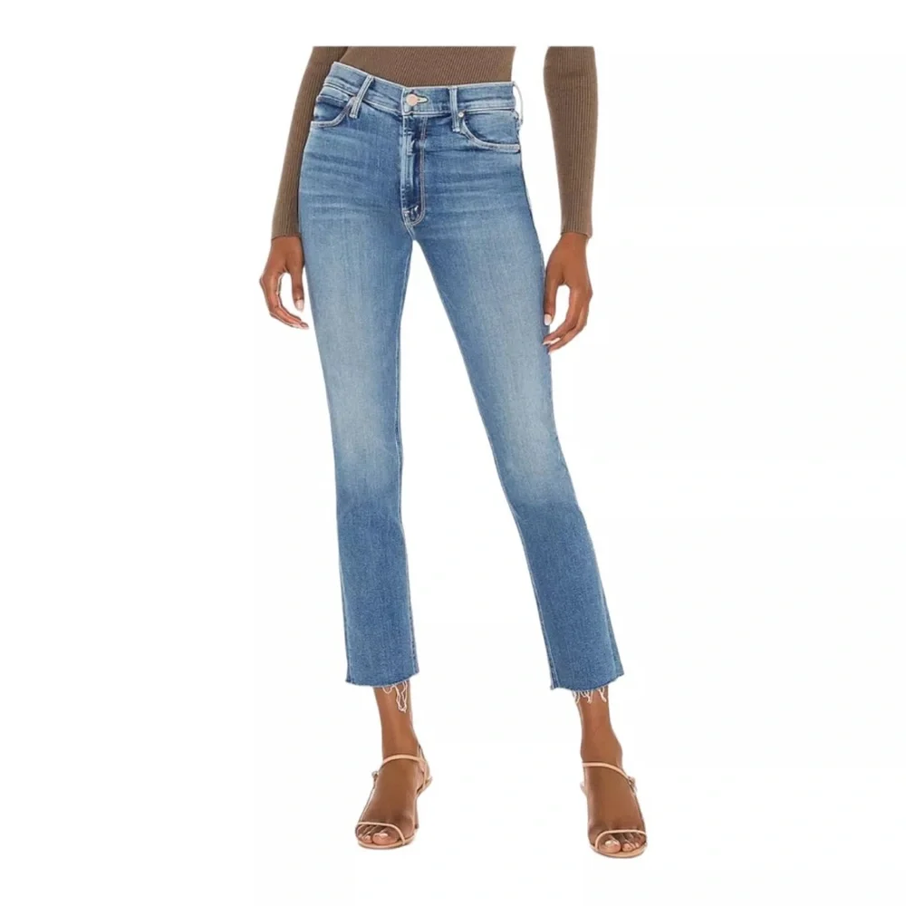 NWT $238 MOTHER Mid Rise Dazzler Ankle Fray Riding The Cliffside - Picture 1 of 9